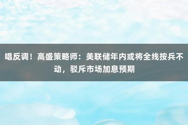 唱反调！高盛策略师：美联储年内或将全线按兵不动，驳斥市场加息预期