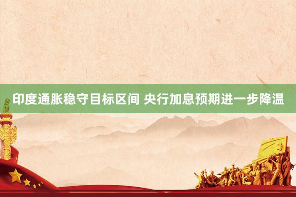 印度通胀稳守目标区间 央行加息预期进一步降温
