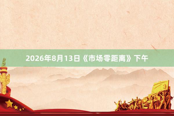 2026年8月13日《市场零距离》下午