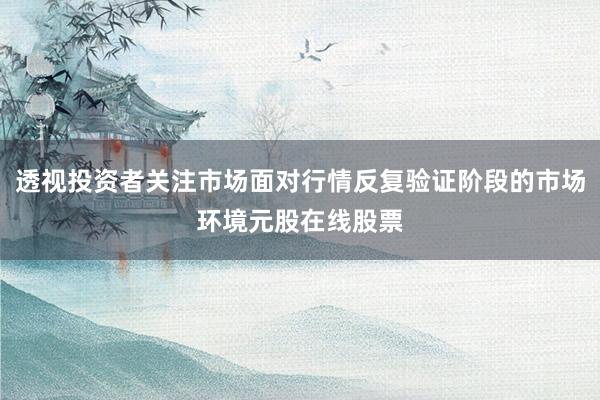 透视投资者关注市场面对行情反复验证阶段的市场环境元股在线股票