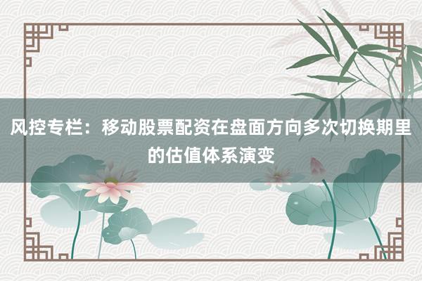 风控专栏：移动股票配资在盘面方向多次切换期里的估值体系演变