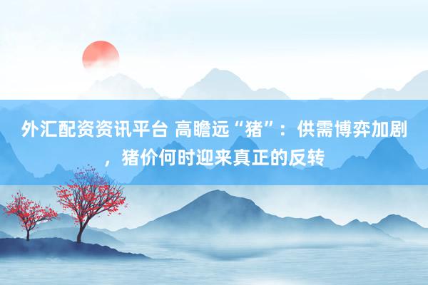 外汇配资资讯平台 高瞻远“猪”：供需博弈加剧，猪价何时迎来真正的反转