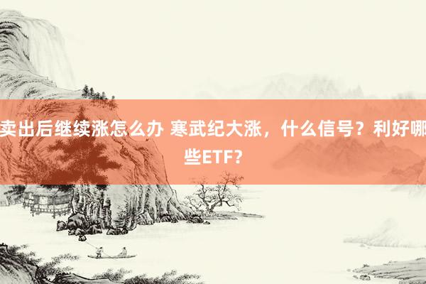 卖出后继续涨怎么办 寒武纪大涨，什么信号？利好哪些ETF？